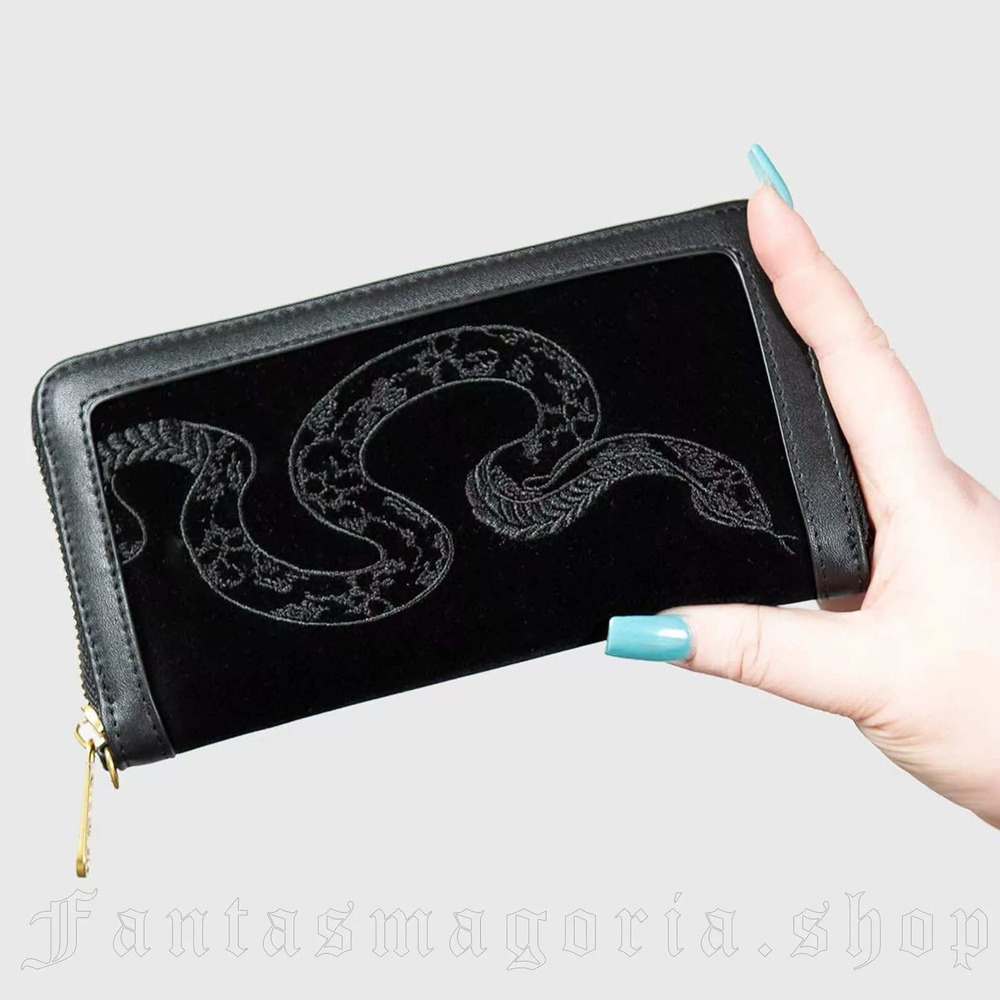 Killstar hiss me wallet black velvet serpent design goth alternative whimsy